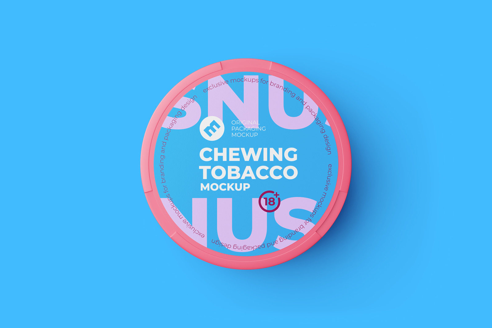 Snus Chewing Tobacco Can Mockup. Top view