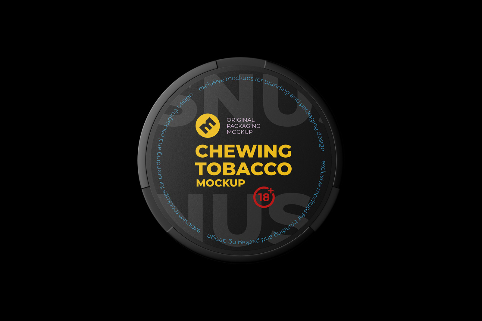 Snus Chewing Tobacco Can Mockup. Top view Snus Chewing Tobacco Can Mockup. Top view