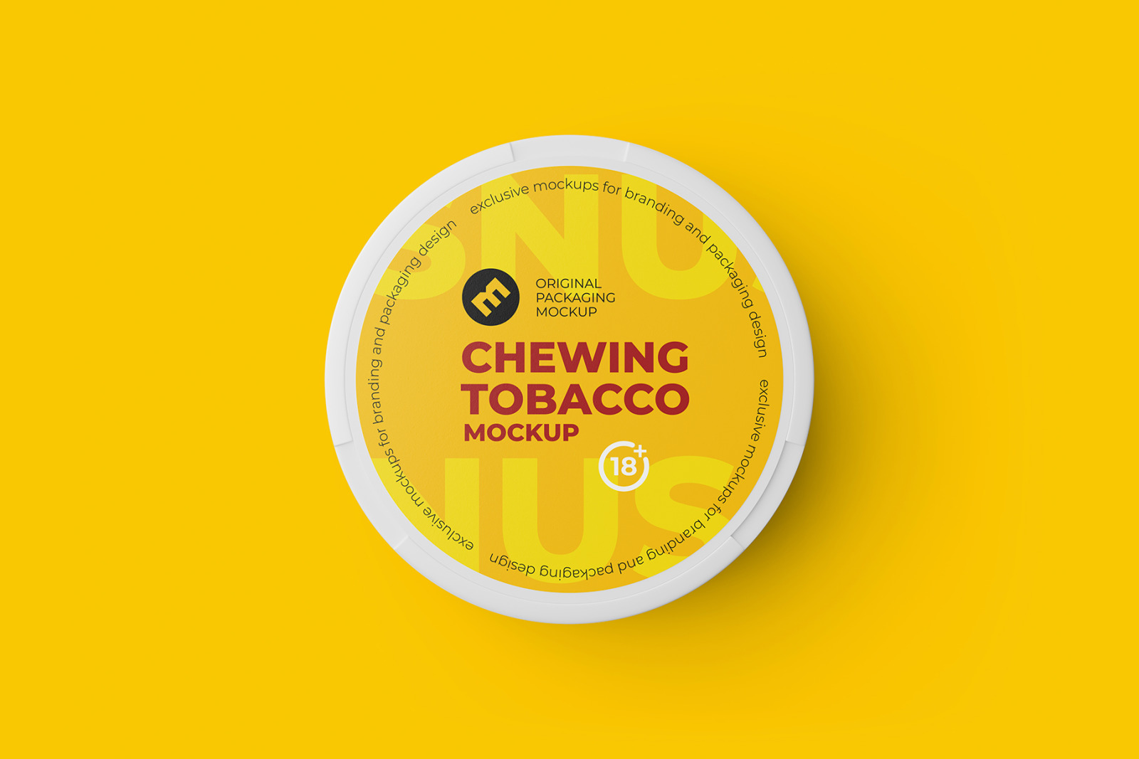Snus Chewing Tobacco Can Mockup. Top view Snus Chewing Tobacco Can Mockup. Top view