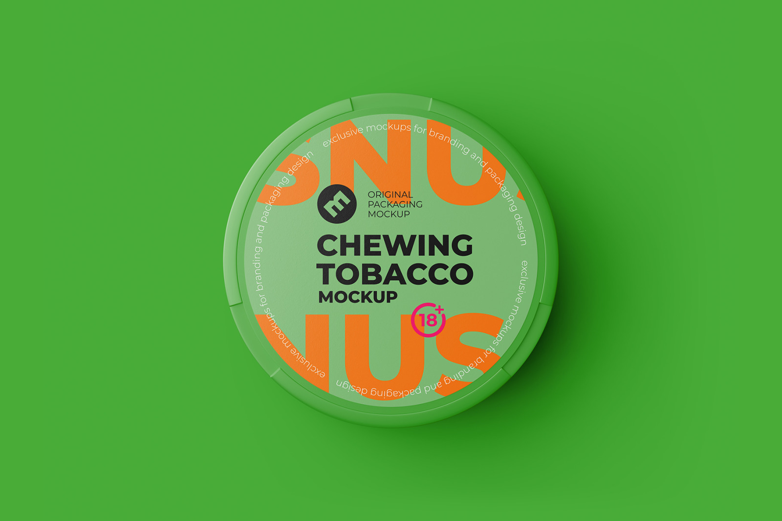 Snus Chewing Tobacco Can Mockup. Top view