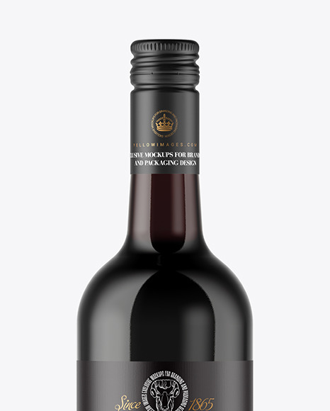 Green Glass Red Wine Bottle Mockup