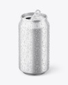 Matte Metallic Aluminium Can w/ Drops Mockup