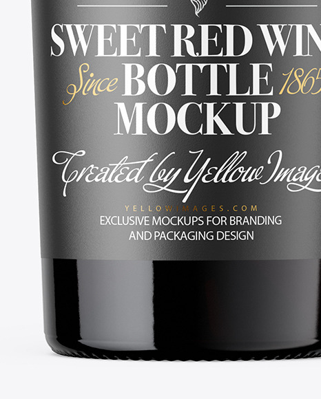 Red Wine Bottle Mockup