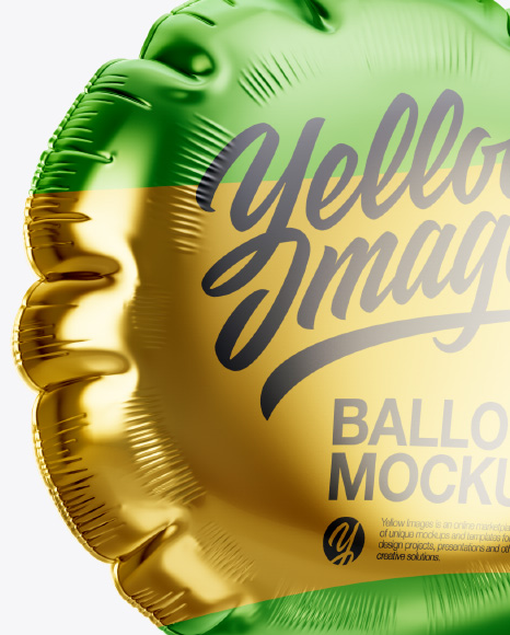 Metallic Round Foil Balloon Mockup