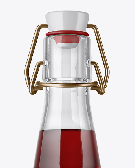 Clear Glass Beugel Red Drink Bottle Mockup Clear Glass Beugel Red Drink Bottle Mockup