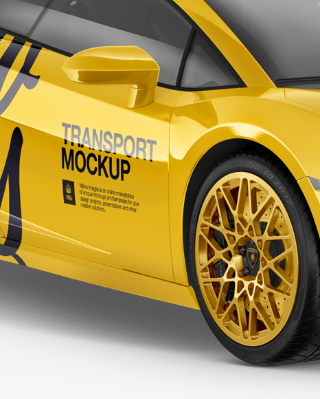 Lamborghini Gallardo Mockup - Half Side View - Free Download Images