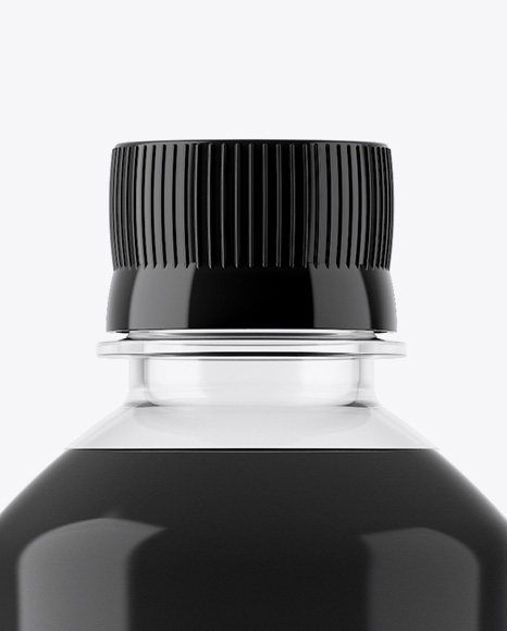 500ml Clear PET Bottle W/ Black Water Mockup