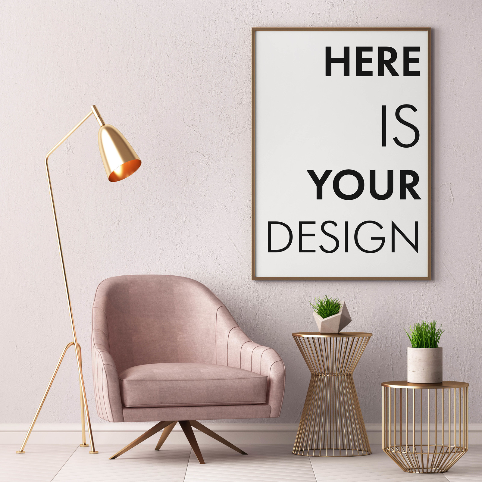 6 mockup posters in the interior
