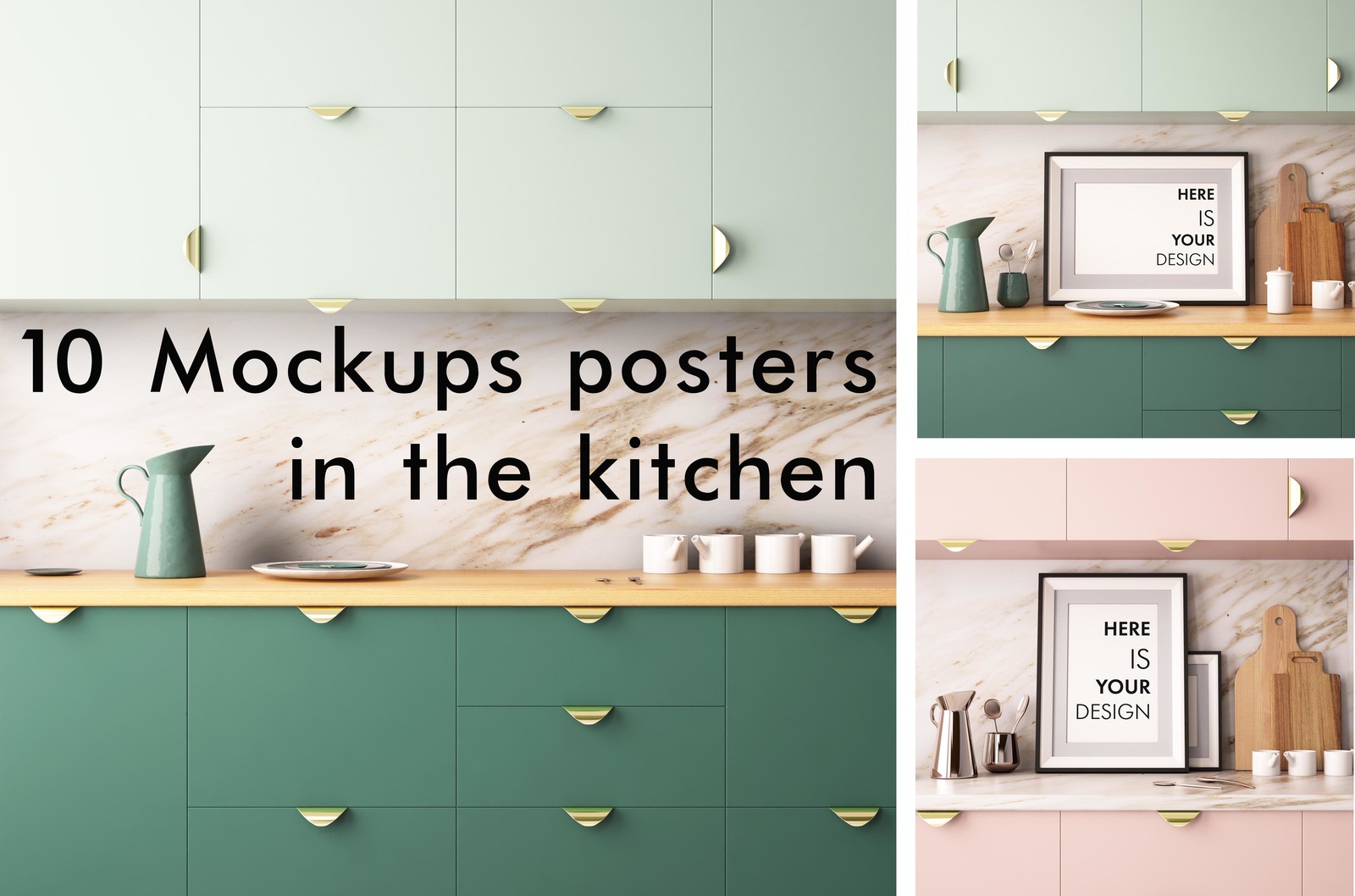 10 Mockups posters in the kitchen