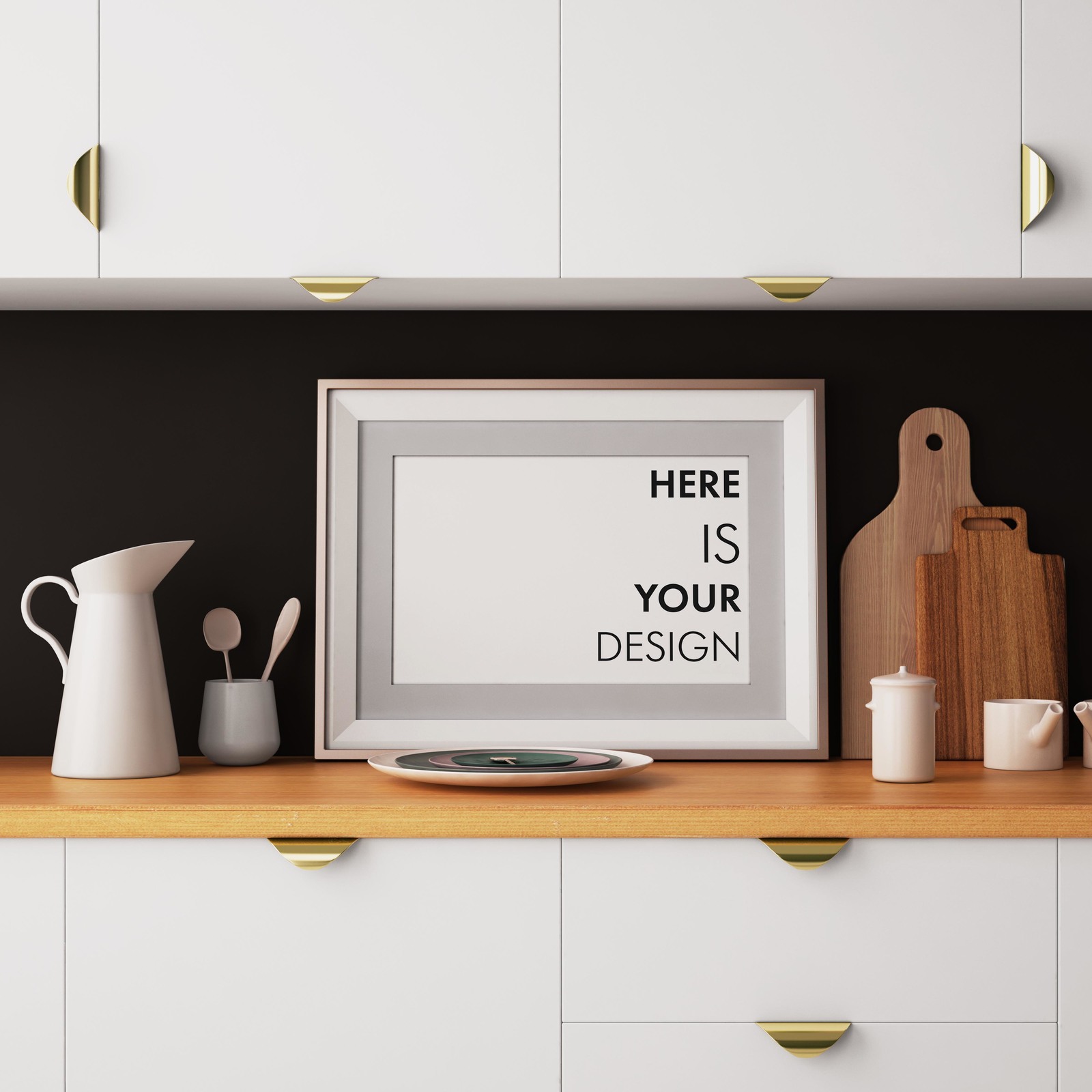 10 Mockups posters in the kitchen