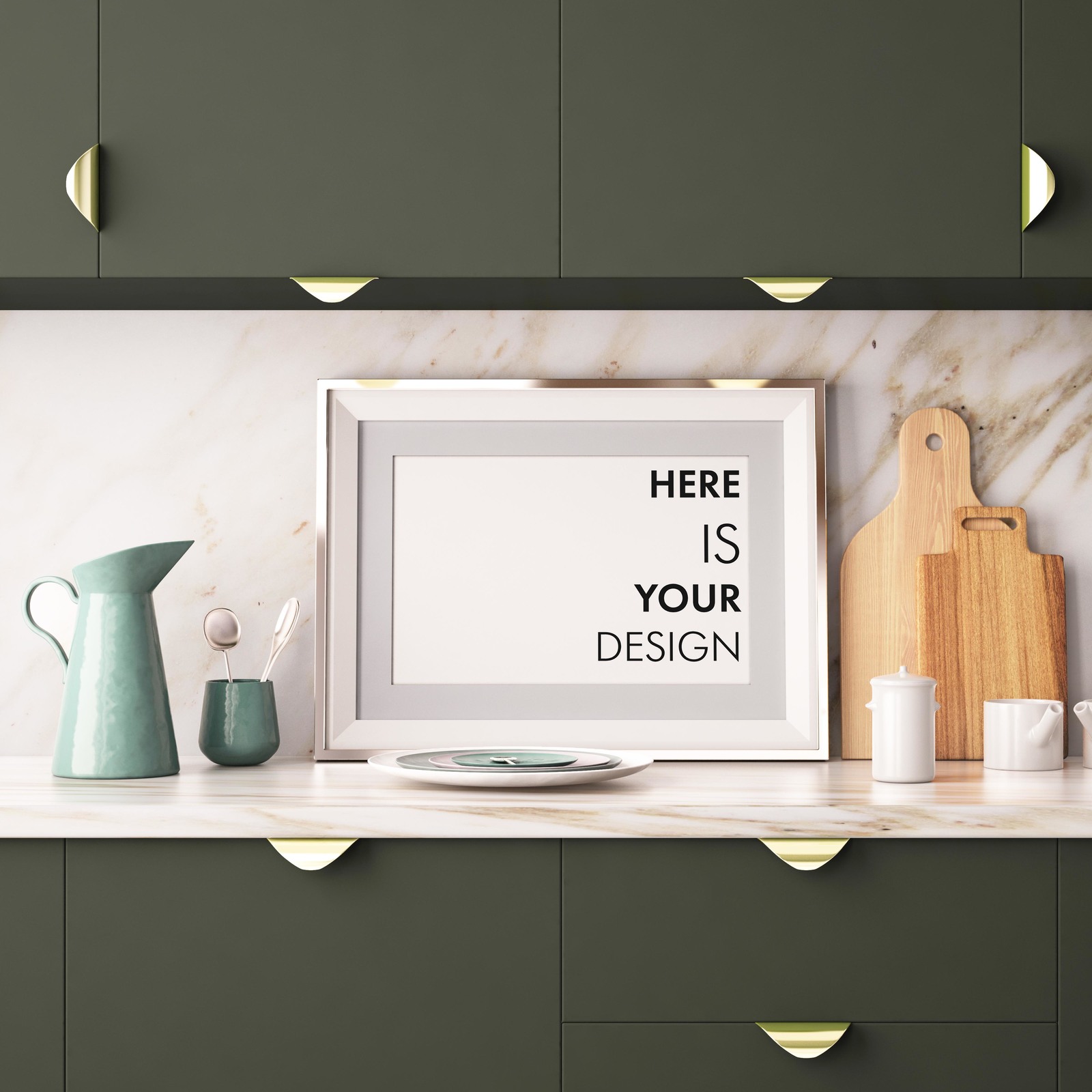 10 Mockups posters in the kitchen