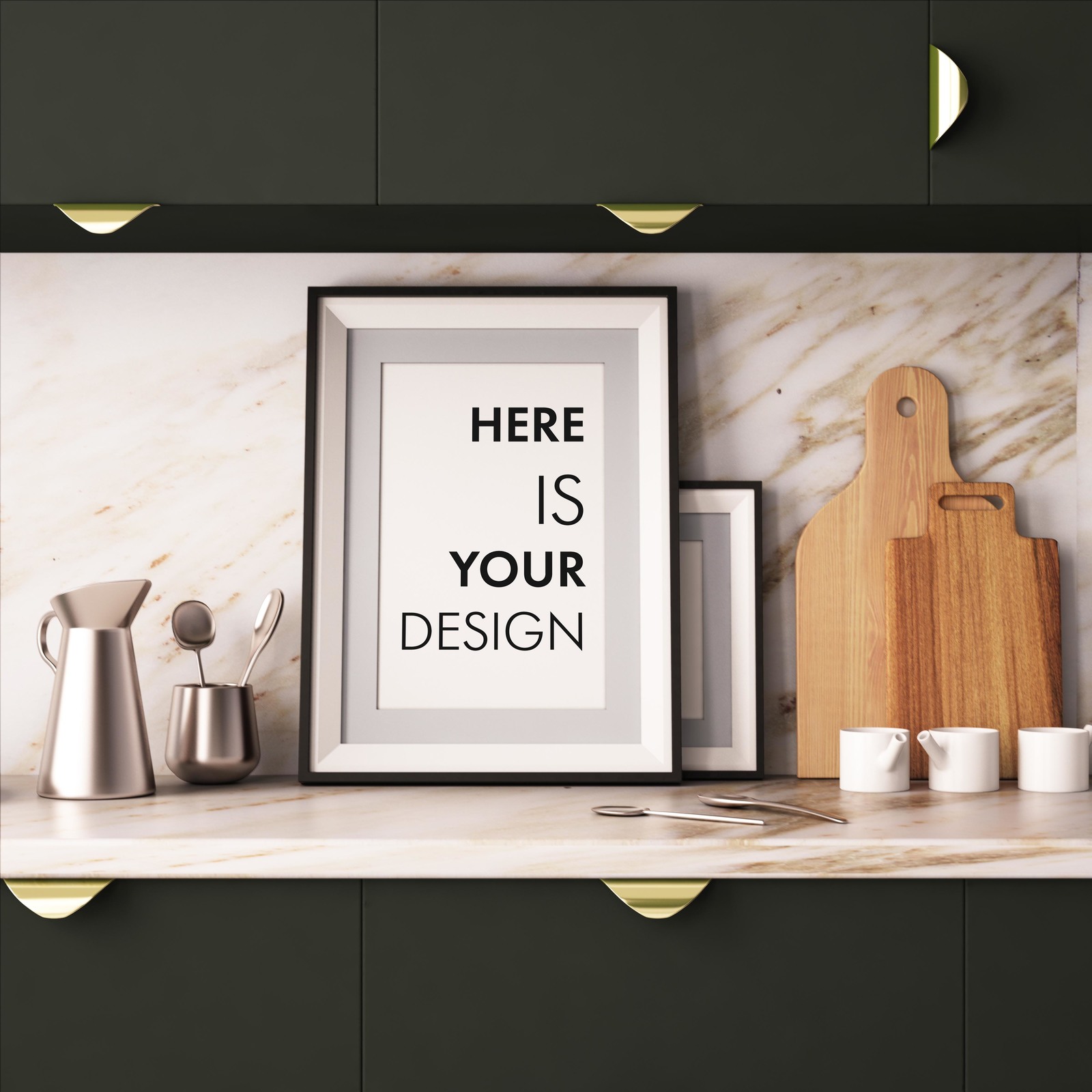 10 Mockups posters in the kitchen