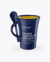 Glossy Cup With Spoon Mockup