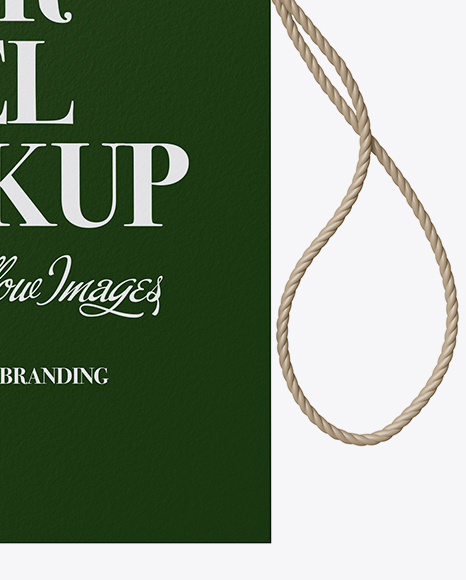 Paper Label With Rope Mockup