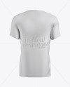 Men's T-Shirt With Buttons Mockup - Back View