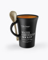 Matte Cup With Spoon Mockup