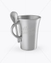 Metallic Cup With Spoon Mockup