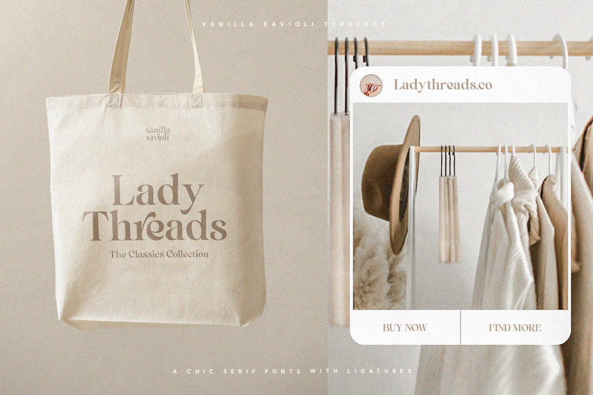 Vanilla Ravioli | Chic Ligature Font Vanilla Ravioli | Chic Ligature Font
