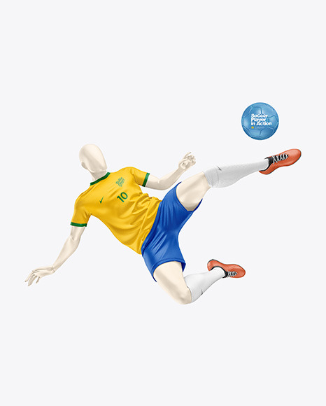 Soccer Player in Action Mockup