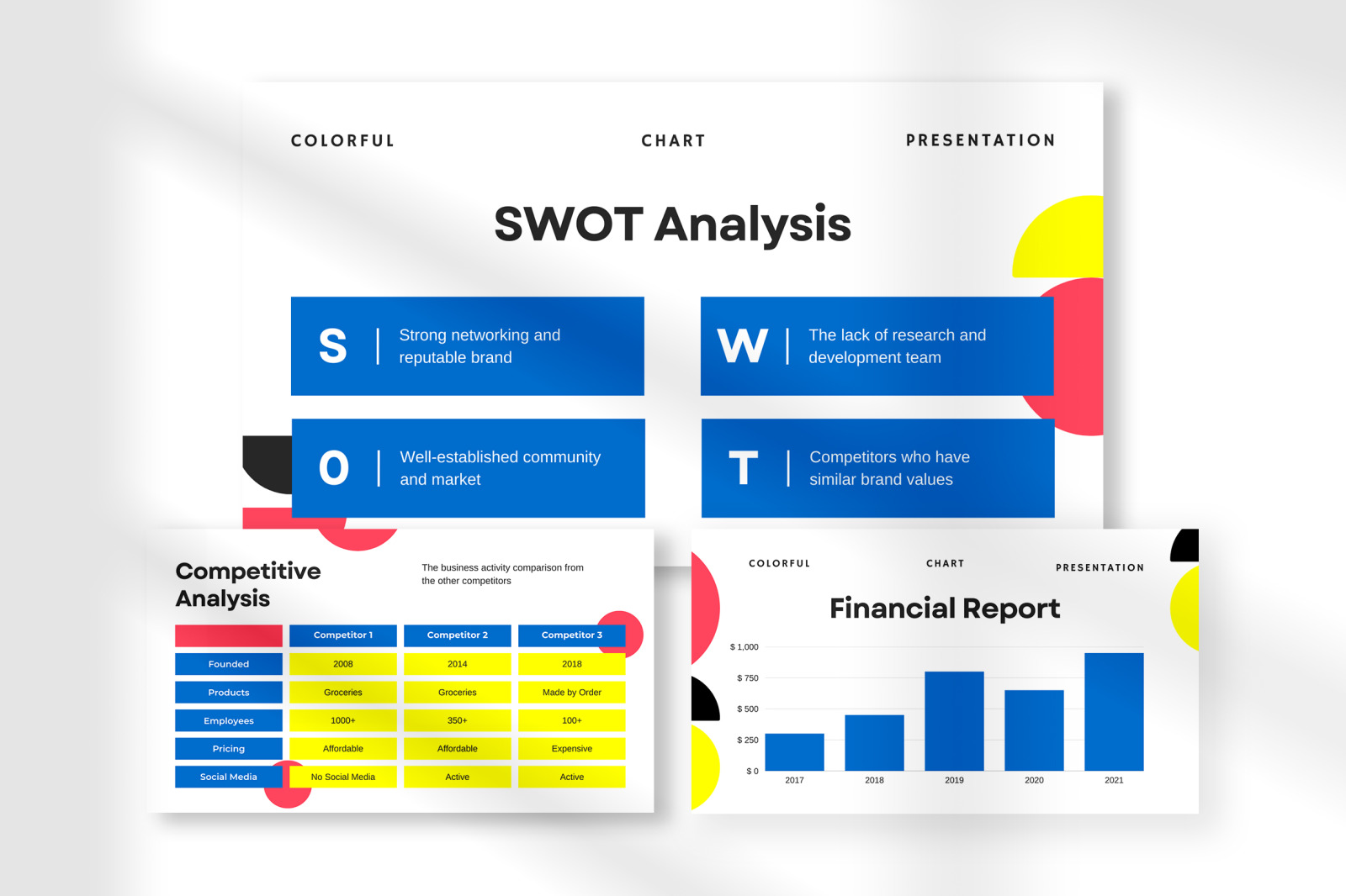 Blue &amp; White Clean Colorful Chart Presentation