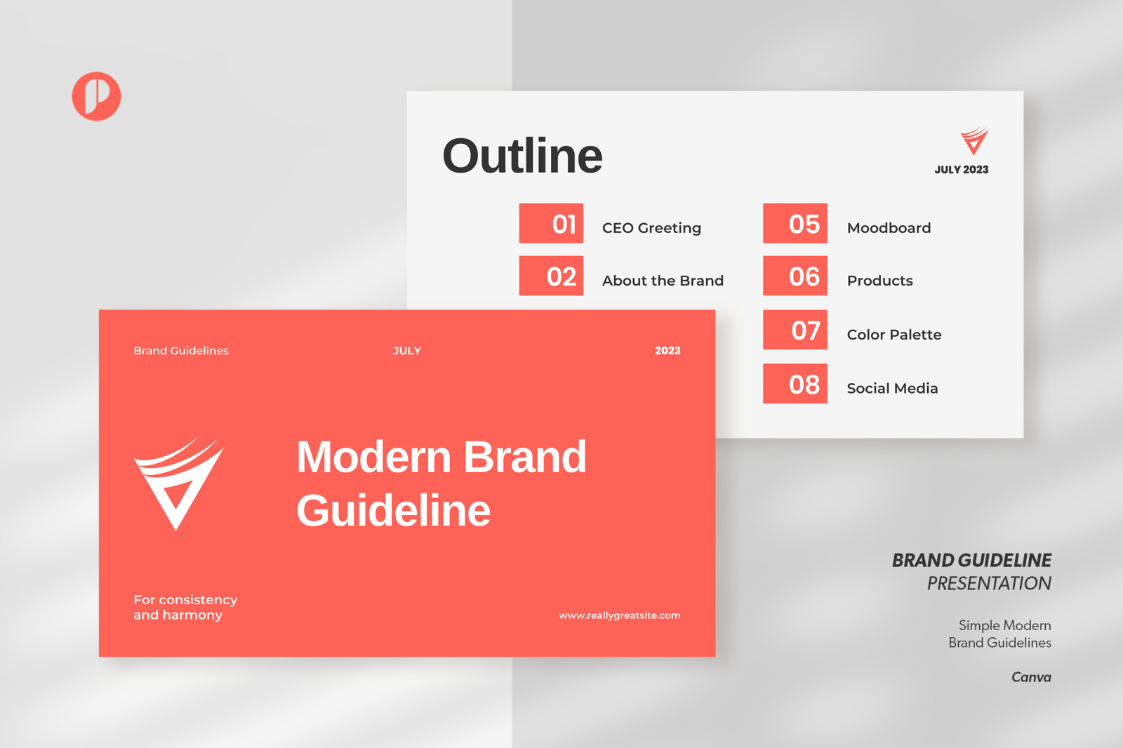 White Salmon Simple Modern Brand Guidelines Canva Presentation