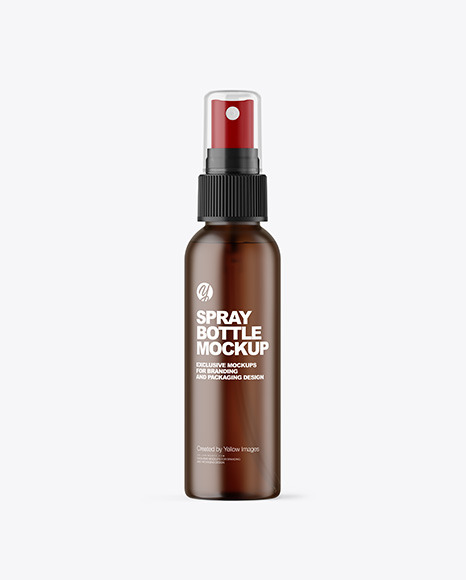 Frosted Amber Spray Bottle Mockup