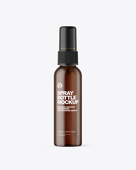 Frosted Amber Spray Bottle Mockup