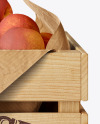 Wooden Crate With Peaches Mockup