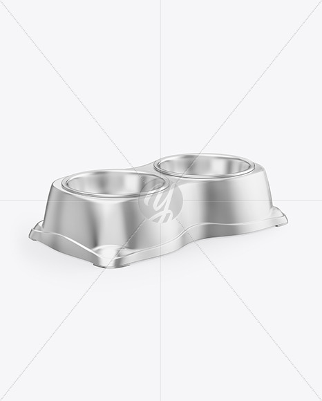 Metallic Pet Feeding Bowl Mockup