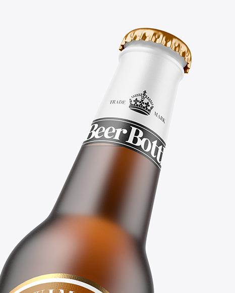 330ml Amber Glass Beer Bottle Mockup