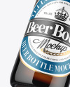 330ml Amber Glass Beer Bottle Mockup