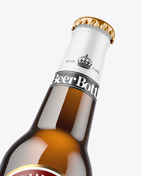 330ml Amber Glass Beer Bottle Mockup