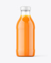 Clear Glass Carrot Juice Bottle Mockup