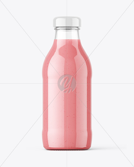 Clear Glass Smoothie Bottle Mockup