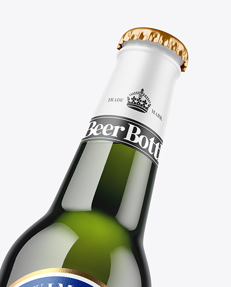 330ml Green Glass Beer Bottle Mockup