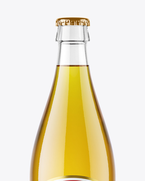 Clear Glass Beer Bottle Mockup