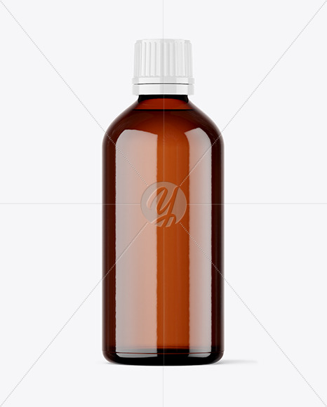 100ml Amber Glass Cosmetic Bottle Mockup