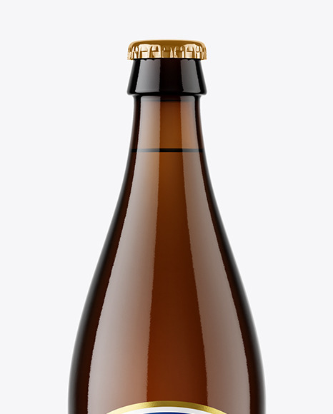 Amber Glass Beer Bottle Mockup