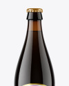 Amber Glass Beer Bottle Mockup