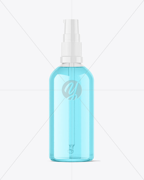 100ml Clear Glass Cosmetic Bottle w\ Pump Mockup