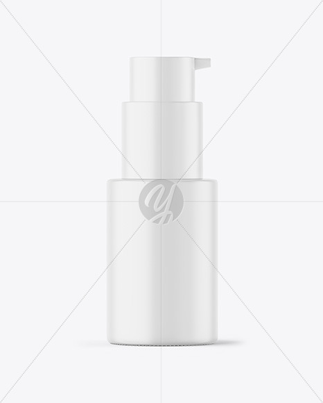 Matte Cosmetic Bottle with Pump Mockup