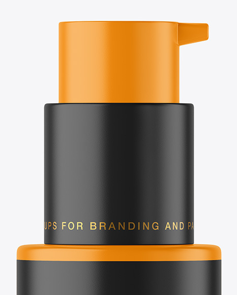 Matte Cosmetic Bottle with Pump Mockup