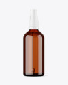 100ml Amber Glass Cosmetic Bottle w\ Pump Mockup