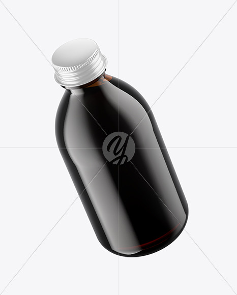 Amber Glass Cold Brew Coffee Bottle Mockup