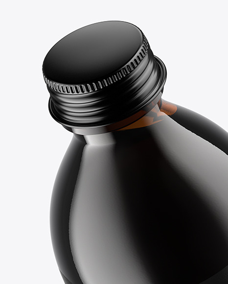 Amber Glass Cold Brew Coffee Bottle Mockup