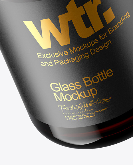 Amber Glass Cold Brew Coffee Bottle Mockup