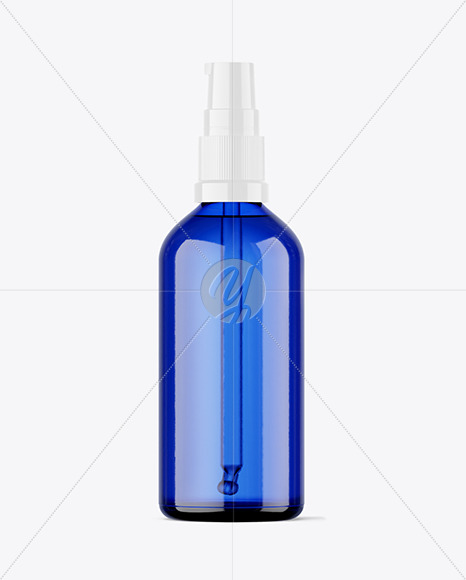 100ml Colored Glass Cosmetic Bottle w\ Pump Mockup 100ml Colored Glass Cosmetic Bottle w\ Pump Mockup