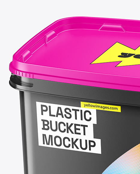 Glossy Plastic Bucket Mockup