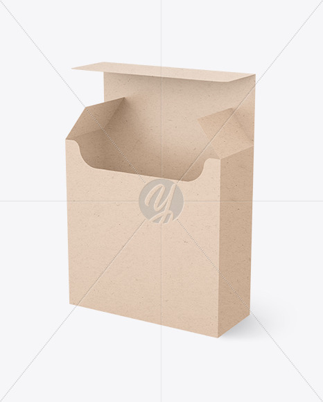 Opened Kraft Paper Box Mockup