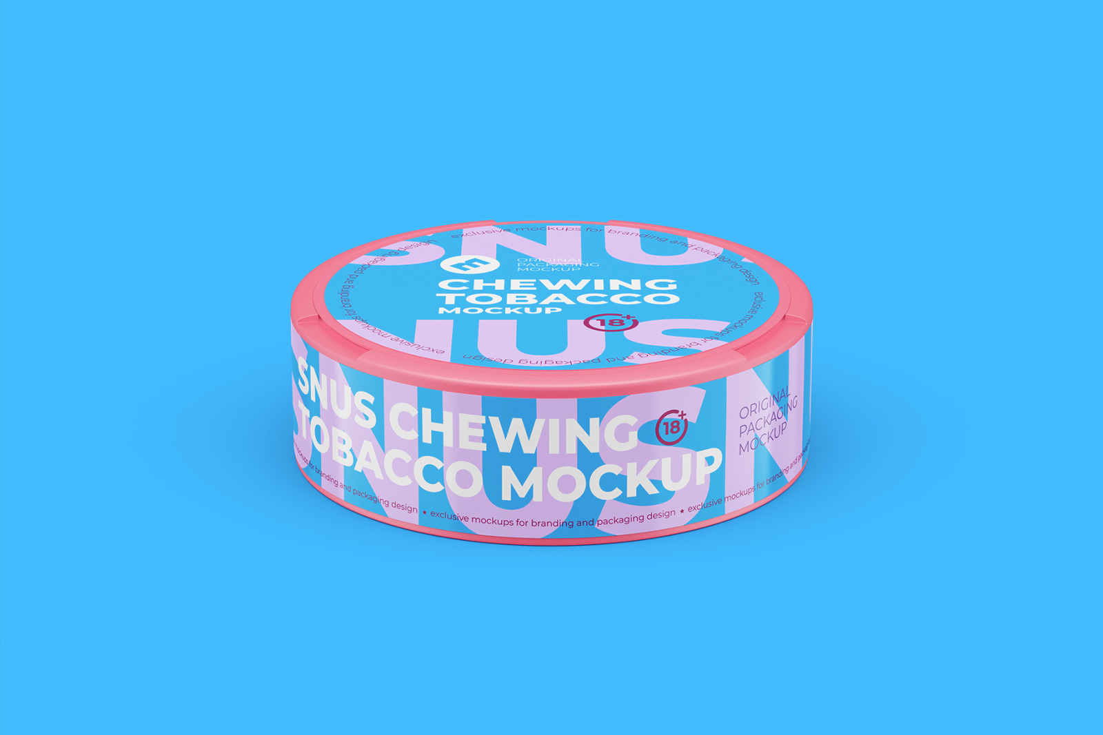 Snus Chewing Tobacco Can Mockup. High angle shot Snus Chewing Tobacco Can Mockup. High angle shot